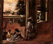 Edgar Degas Children Sat Down in the House Door oil on canvas